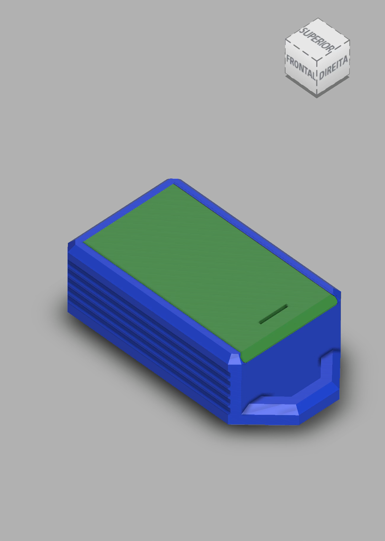 Modelo CAD: Caixa com alça integrada