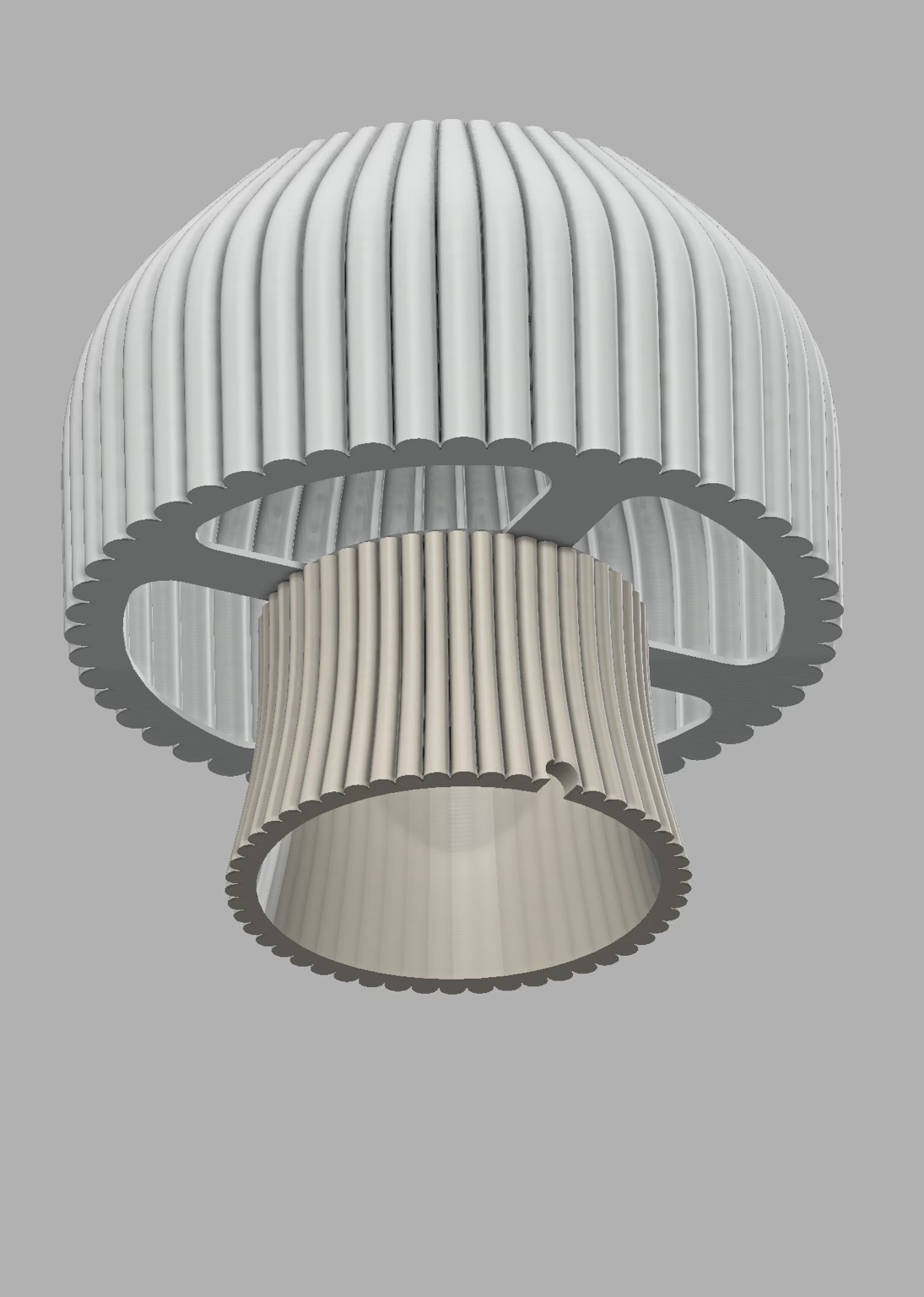 Modelo CAD: Luminária com cúpula texturizada